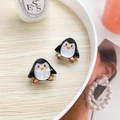 Cute pair of black and white mini penguin hair claws made of high-quality acetate - Penguin (Pair)