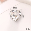 Sparkling 14mm heart-shaped crystal rhinestone accessory with silver metal base - C468-14 Heart Gemstone