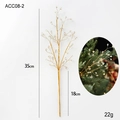 35cm gold artificial Christmas tree branch glitter star pick with dimension specs - Waterdrop Style