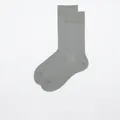 Minimalistische mittelhohe Socken in Unigrau aus Baumwollmischung für Damen und Herren - Morgennebelgrau