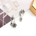 Ciondolo gesto OK in argento antico per creazione di gioielli fai da te e orecchini - 12x25mm / Argento Antico Gesto OK