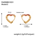 18k gold plated heart hoop earrings with red gradient zircon on stainless steel - Small Red Zirconia Earrings