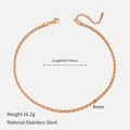 Detail view of 4mm rose gold stainless steel twist chain necklace with length 420+50mm - Rose Gold 4mm-42+5cm