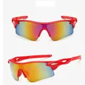Matte red cycling sunglasses with red yellow gradient mirror lenses for outdoor sports - Matte Red (Red Mirror Lens)