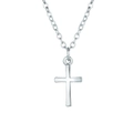 Collana con ciondolo a croce in acciaio inossidabile lucido argento e catena - Croce a Specchio Minimalista Argento (51216) / Argento