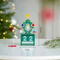 Christmas tree wooden advent calendar with snowman and angel figures in green finish - Green Christmas Tree Calendar
