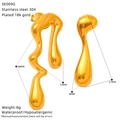 Dimensioni dei dettagli degli orecchini in metallo liquido placcati oro 18k - Stile Lungo a Flusso Liquido (SE009G)