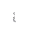 Squisito ciondolo a forma di gufo in argento sterling 925 con cristalli bianchi e pietre nere - Argento 925 / Argento