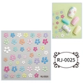 5D Floral Resin Nail Art Stickers Cute DIY Craft Decorative Stickers with Back Adhesive RJ0025 - Cartoon Sticker (RJ-0025) / 60X60mm