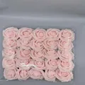 Set of 25 soft pink artificial PE foam roses neatly arranged in transparent packaging - Rose Leaves (25pcs) / Light Pink