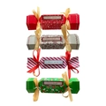 Set of 4 Christmas cracker candy boxes in festive red, green and striped patterns - 4pcs Mix