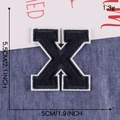 Navy blue embroidered letter X patch with white border for DIY clothing accessories - Letter X / Navy Blue