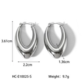 Guía detallada de dimensiones para pendientes geométricos de acero inoxidable plateado - Plata (HC-E10025-S)