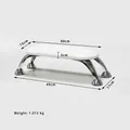 White leather nail arm rest with chrome legs and blue non-slip pads for manicure - Pearl White (Piglet Curved Legs)