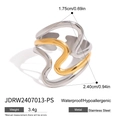 Two-tone wave stainless steel ring in gold and silver finish, waterproof and hypoallergenic - Gold & Silver Wave Intertwined