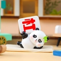 Creative panda resin figurine holding Mahjong tile with green bamboo leaf ornament - A158 Happy Mahjong GANG