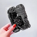 Bulk pack of high-elastic black hair ties in a clear bag for simple hair styling - 6# Black Series