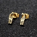 Minimalist gold-finished stainless steel giraffe stud earrings with hollow pattern - 277 Gold (Giraffe)