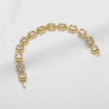 Elegantes 18k vergoldetes Armband mit quadratischen klaren Zirkoniasteinen und Pavé-Fassung - Weiß