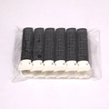 Set van zes zwarte mesh haarklemmen met witte plastic clips voor extra volume - Set van 6 / Zwart