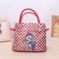 Kinder-Paillettenhandtasche mit rotem Karomuster und Einhorndesign für Mädchen - Rot Kariert