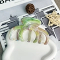 Marbled ink hair claw clip in green and purple acetate, large marble texture shark clip - Pumpkin Claw 10cm-Gradient Purple