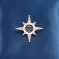 Vintage gold octagonal star brooch with black and white enamel and Senior Proficiency text - Octagram Star Badge (XD7558)