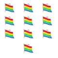 Dettaglio di dieci spille in smalto arcobaleno con scritta love wins bianca su metallo - 2# Bandiera Love Wins