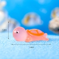 Luminous pink resin turtle miniature for micro landscapes and fish tanks, size 3.4x1.3cm - Large / Orange
