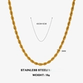 Collier Torsadé En Or - 3 Mm