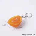 Realistic resin abalone keychain in translucent amber brown, size 5x3.8cm and 28g - Dark Soft-hearted Abalone-With Keychain