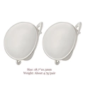 Silver oval hoop earrings with bottom loop showing size 18.7*10.3mm and 4.7g weight - Silver Oval (Style 4)
