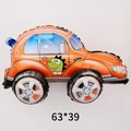 Détail du ballon en aluminium voiture orange 3D avec motif dinosaure 63x39 cm - Voiture Classique Jaune / 63x39cm