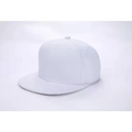 Classic pure white hip-hop flat brim hat made of high-quality twill cotton fabric - M (56-58cm) / White