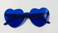 Frameless heart shaped sunglasses in translucent blue candy jelly color style - Dark Blue