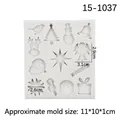 Christmas silicone mold with 12 holiday shapes including tree snowman and reindeer - No. 1 / Gray