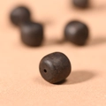 DIY dark ebony wood bead with natural texture and vertical hole for jewelry making - 12mm x 17Pcs Old Shape Beads