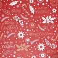 Classic red Christmas wrapping paper featuring white snowflakes and Merry Christmas text - 50*70CM / Old Book Christmas / 1 Sheet