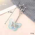 Blue resin butterfly keychain with metal star clasp and chain for bags and keys - Small Pendant / Blue Butterfly Star Clasp Charm(K4608)