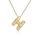 Elegante collana placcata in oro 18K con ciondolo a lettera H in zirconi cubici - Lettera H