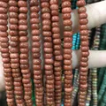 Polished reddish-brown goldstone abacus beads for DIY jewelry making and bracelet design - Gold Sandstone / 5*8mm (approx. 73 pcs/strand)