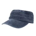 Berretto cadet classico in cotone lavato blu scuro con finitura vintage invecchiata - Blu navy