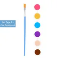 DIY kids acrylic paint set 6 colors 3ml variant B with a blue fine tip paintbrush - 3ml 6 Colors Style B + 1 Brush