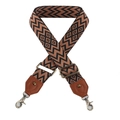 Verstellbarer 5cm dicker Schultergurt mit Ethno-Muster und Bronze-Metallclips für Umhängetaschen - Mehrfarbige Welle Raute (KJ191-AP2-BG4-GS)