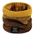 Fleece lined knit neck warmer scarf in yellow and brown gradient colors - Turmeric