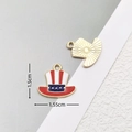 USA flag hat charms for DIY jewelry making, enamel top hat pendants in red white and blue - 2811 Hat