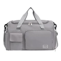 Light gray fitness gym bag with waterproof fabric and separate shoe compartment - Standard Edition / Gray