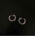 Rainbow huggie earrings with colorful zirconia stones in silver finish for women - Silver Multi-color (One Pair)