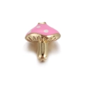 Charming pink mushroom bead pendant in golden finish for DIY jewelry and bracelets - Pink Mushroom White Dots