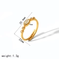 Gedetailleerde maatspecificaties voor de 18k vergulde roestvrijstalen verstelbare ring - Marquise en Ronde Zirkoon Stijl(TR4216)